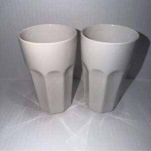 Ikea Pokal White Ceramic Milkshake Smoothie Tumbler Cups x 2 / Read Desc
